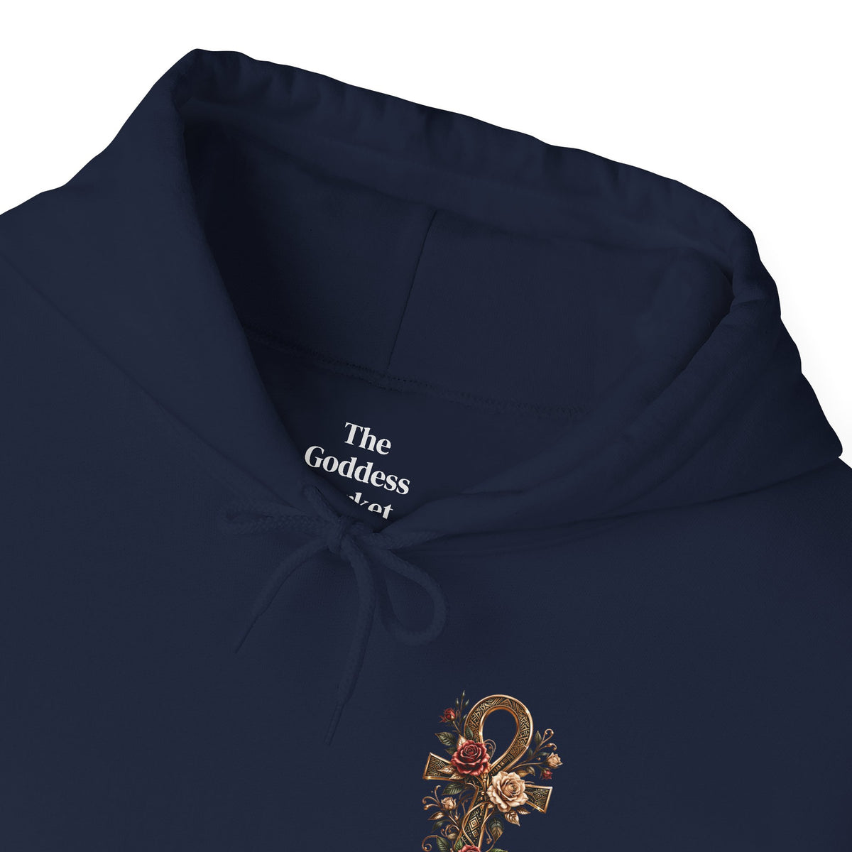 Ankh Rose Cross Heavyweight Hoodie — Goddess Energy Streetwear Pullover