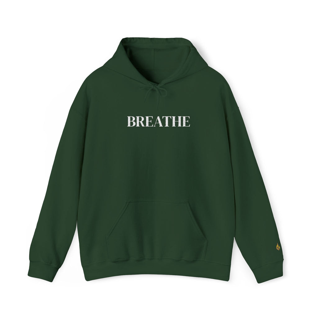 BREATHE Distressed Text Hoodie | Unisex Streetwear Graphic Sweatshirt | Mental Health Empowerment Pullover | Goddess Energy Resilience Gift