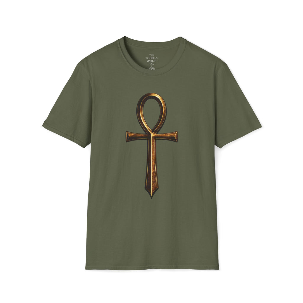 Ankh Dagger Streetwear Graphic Tee | Unisex Anchor Collection Shirt | Ancient Egyptian Protection Symbol T-Shirt | Resilience Overcomer Gift