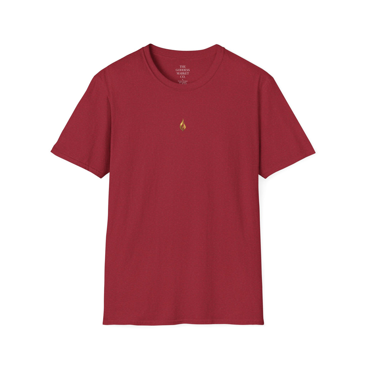 Divinely Covered Streetwear Graphic Tee | Gold Resilient Flame Minimalist T-Shirt | Luxury Unisex Empowerment Clothing | Survivor Armor Top
